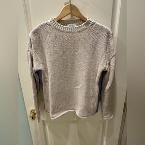 HIHO Brand Oatmeal Knit Sweater with Blue Side Panels size XS